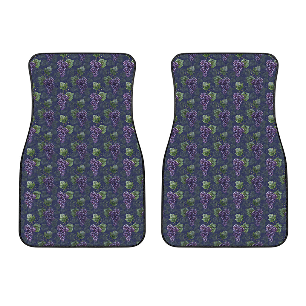 Watercolor Purple Grapes Pattern Print Front Car Floor Mats