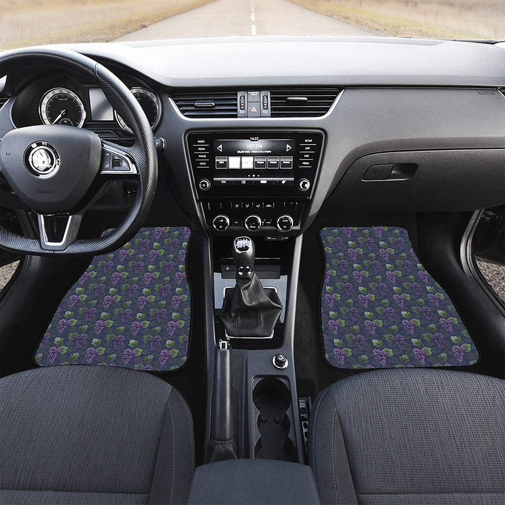 Watercolor Purple Grapes Pattern Print Front Car Floor Mats
