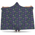 Watercolor Purple Grapes Pattern Print Hooded Blanket