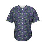Watercolor Purple Grapes Pattern Print Men's Baseball Jersey