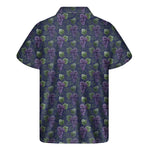 Watercolor Purple Grapes Pattern Print Men's Short Sleeve Shirt
