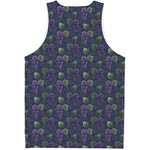 Watercolor Purple Grapes Pattern Print Men's Tank Top