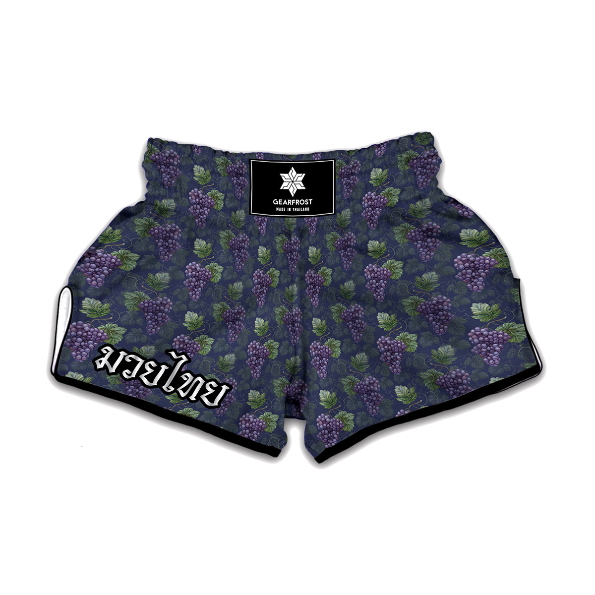 Watercolor Purple Grapes Pattern Print Muay Thai Boxing Shorts