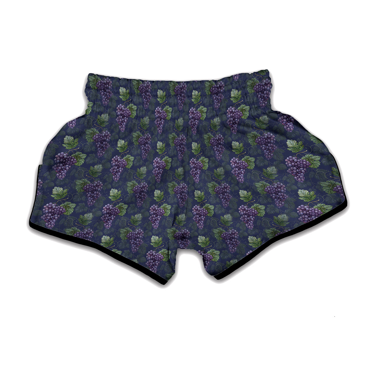 Watercolor Purple Grapes Pattern Print Muay Thai Boxing Shorts