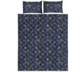 Watercolor Purple Grapes Pattern Print Quilt Bed Set