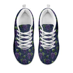 Watercolor Purple Grapes Pattern Print White Sneakers