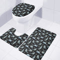 Watercolor Raccoon Pattern Print 3 Piece Bath Mat Set