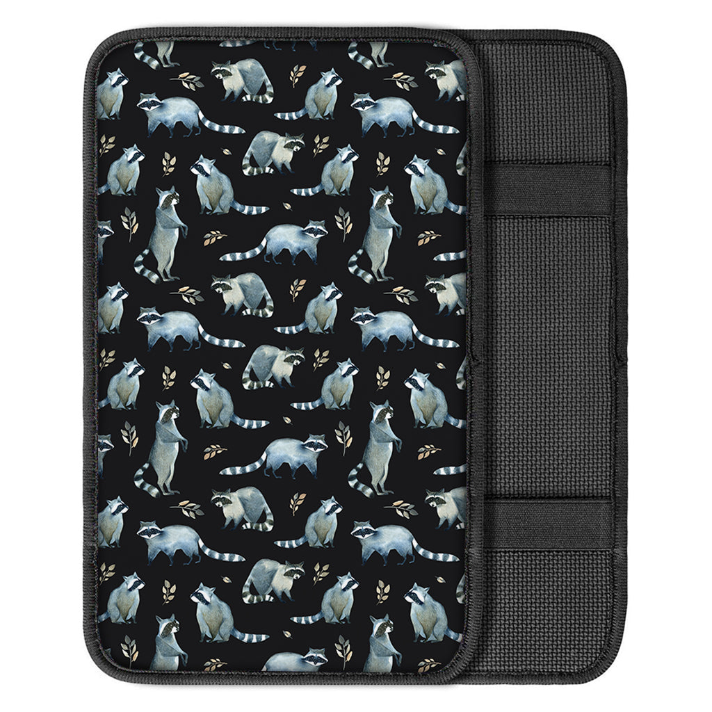 Watercolor Raccoon Pattern Print Car Center Console Cover