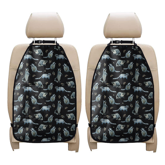 Watercolor Raccoon Pattern Print Car Seat Organizers
