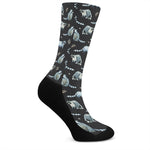 Watercolor Raccoon Pattern Print Crew Socks