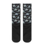 Watercolor Raccoon Pattern Print Crew Socks