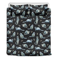 Watercolor Raccoon Pattern Print Duvet Cover Bedding Set