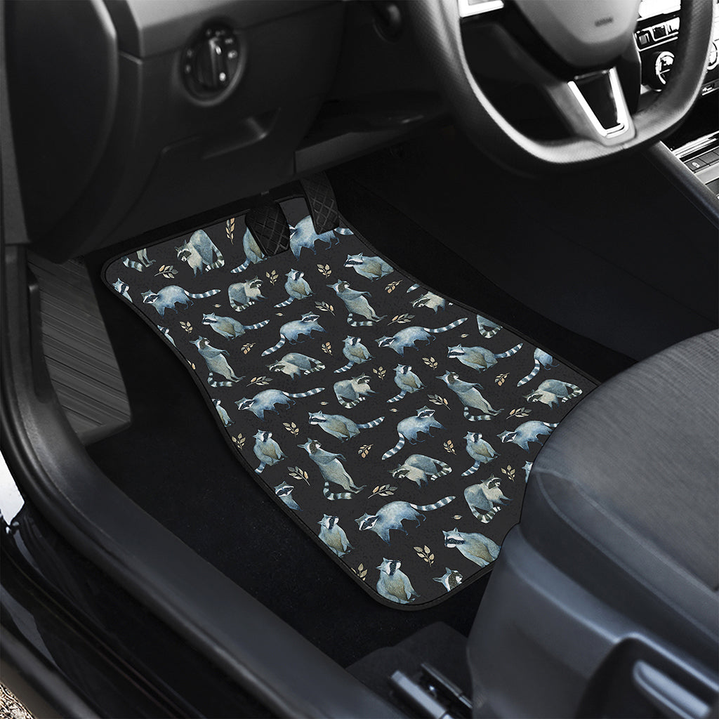 Watercolor Raccoon Pattern Print Front Car Floor Mats