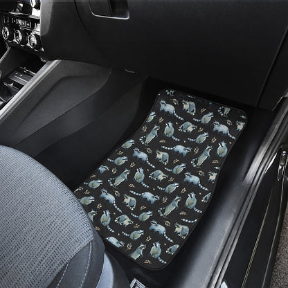 Watercolor Raccoon Pattern Print Front Car Floor Mats