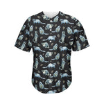Watercolor Raccoon Pattern Print Men's Baseball Jersey