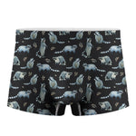 Watercolor Raccoon Pattern Print Men's Boxer Briefs