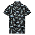 Watercolor Raccoon Pattern Print Men's Short Sleeve Shirt