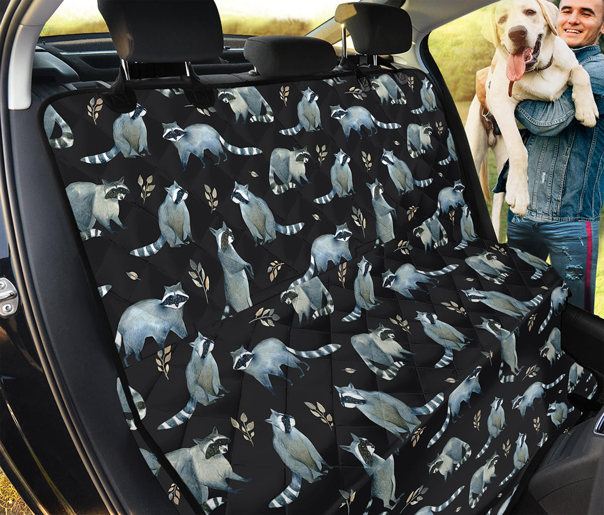 Watercolor Raccoon Pattern Print Pet Car Back Seat Cover