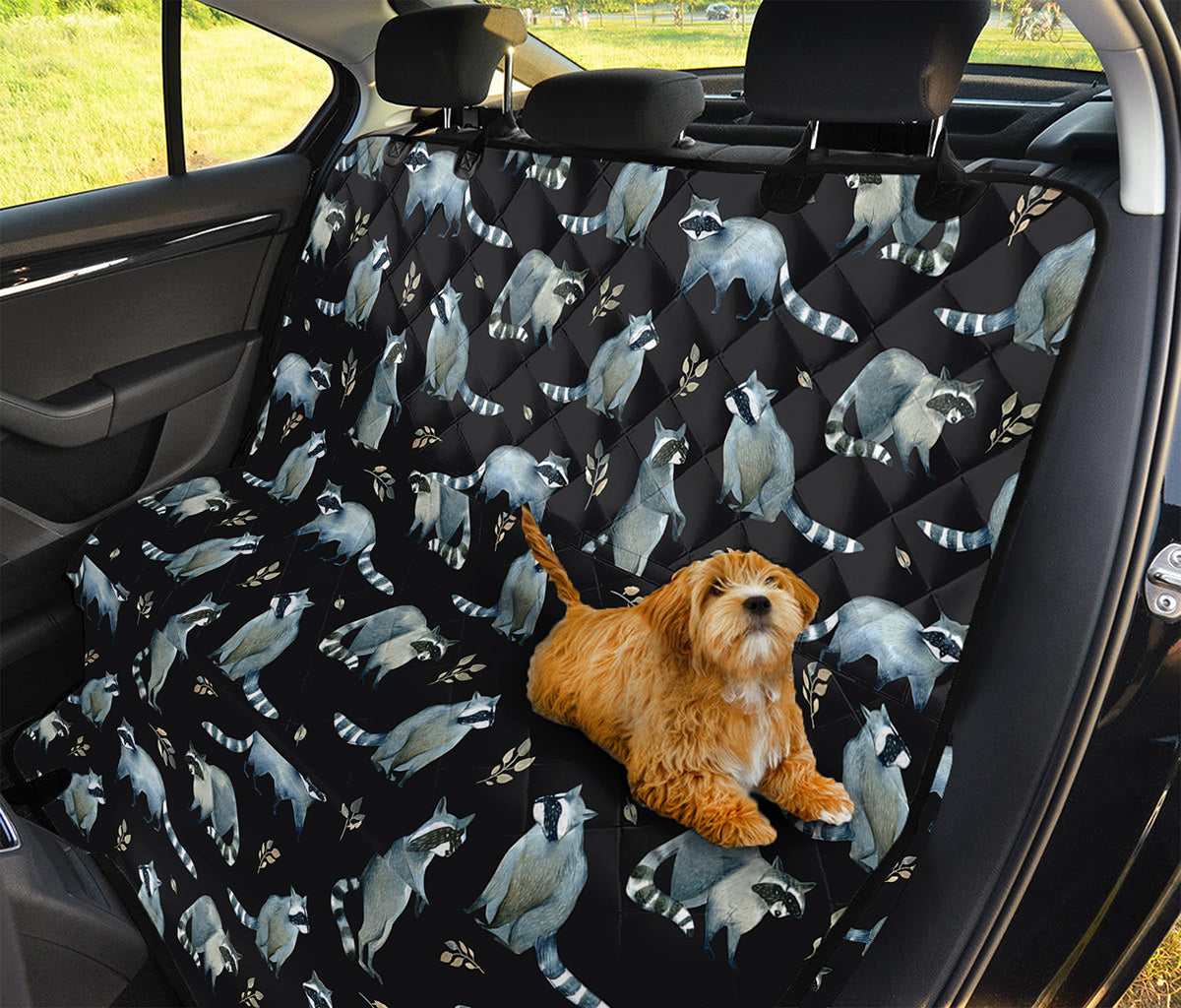 Watercolor Raccoon Pattern Print Pet Car Back Seat Cover