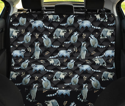 Watercolor Raccoon Pattern Print Pet Car Back Seat Cover