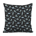 Watercolor Raccoon Pattern Print Pillow Cover