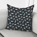 Watercolor Raccoon Pattern Print Pillow Cover