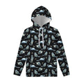 Watercolor Raccoon Pattern Print Pullover Hoodie