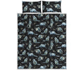 Watercolor Raccoon Pattern Print Quilt Bed Set
