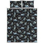 Watercolor Raccoon Pattern Print Quilt Bed Set