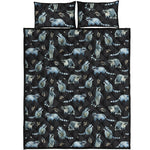 Watercolor Raccoon Pattern Print Quilt Bed Set