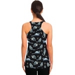 Watercolor Raccoon Pattern Print Women's Racerback Tank Top