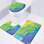 Watercolor Rainbow LGBT Pride Print 3 Piece Bath Mat Set