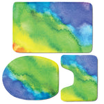 Watercolor Rainbow LGBT Pride Print 3 Piece Bath Mat Set