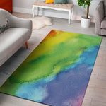 Watercolor Rainbow LGBT Pride Print Area Rug