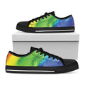 Watercolor Rainbow LGBT Pride Print Black Low Top Sneakers