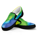 Watercolor Rainbow LGBT Pride Print Black Slip On Sneakers