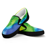 Watercolor Rainbow LGBT Pride Print Black Slip On Shoes