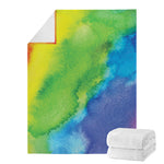 Watercolor Rainbow LGBT Pride Print Blanket