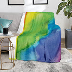 Watercolor Rainbow LGBT Pride Print Blanket