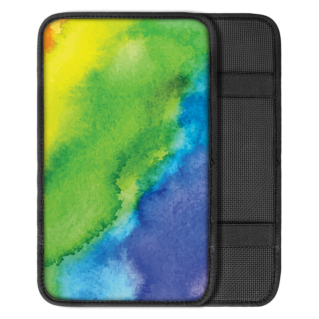 Watercolor Rainbow LGBT Pride Print Car Center Console Cover