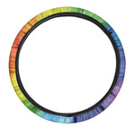 Watercolor Rainbow LGBT Pride Print Car Steering Wheel Cover