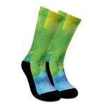 Watercolor Rainbow LGBT Pride Print Crew Socks