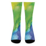 Watercolor Rainbow LGBT Pride Print Crew Socks