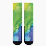 Watercolor Rainbow LGBT Pride Print Crew Socks