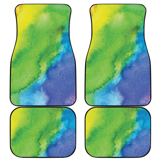 Watercolor Rainbow LGBT Pride Print Front and Back Car Floor Mats