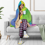 Watercolor Rainbow LGBT Pride Print Hooded Blanket