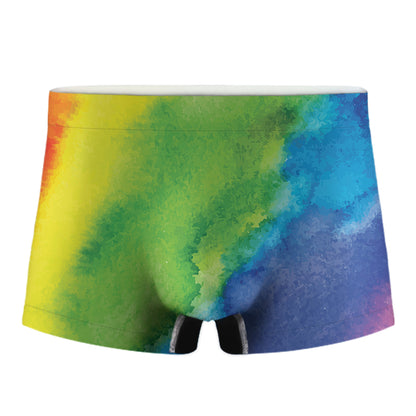 Watercolor Rainbow LGBT Pride Print Men's Boxer Briefs