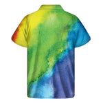 Watercolor Rainbow LGBT Pride Print Men's Short Sleeve Shirt