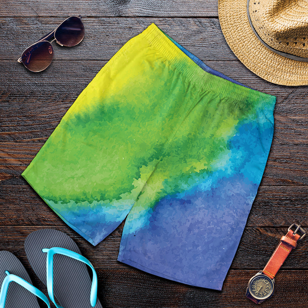 Watercolor Rainbow LGBT Pride Print Men's Shorts