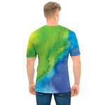 Watercolor Rainbow LGBT Pride Print Men's T-Shirt